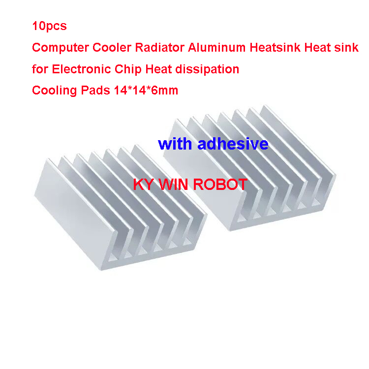 Heatsink - 10 Stück Mini-Klebe-Aluminium-Kühlkörper 14x14x6mm Kühler für