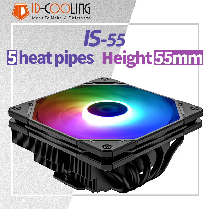 Cpu Cooler - ID-COOLING IS-55 5Heatpipe CPU-Kühler Niederdruck-Luftkühlungskühler für