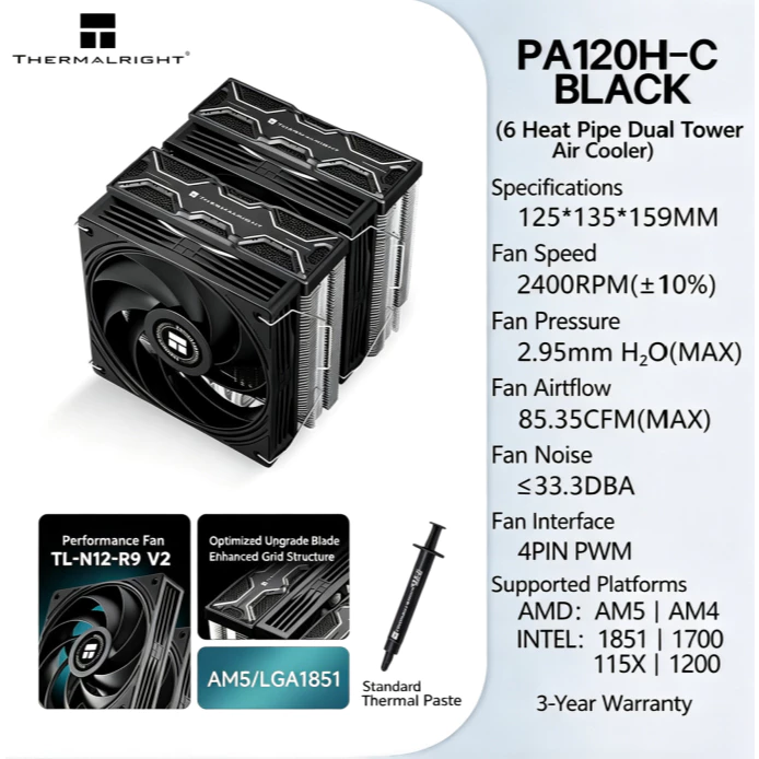 Thermalright PA120H‑C SCHWARZ  – Thermal Paste Bewertung und Preis